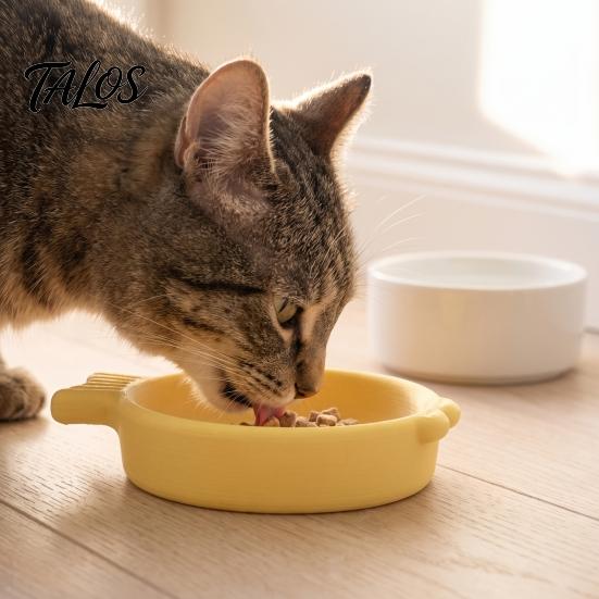 Pet Supplies for Small Cats Fish Shaped Cat Bowl, 3D Printed Slow Feeder Easy Clean Bowl Cute Plastic Food Dish Indoor Kittens