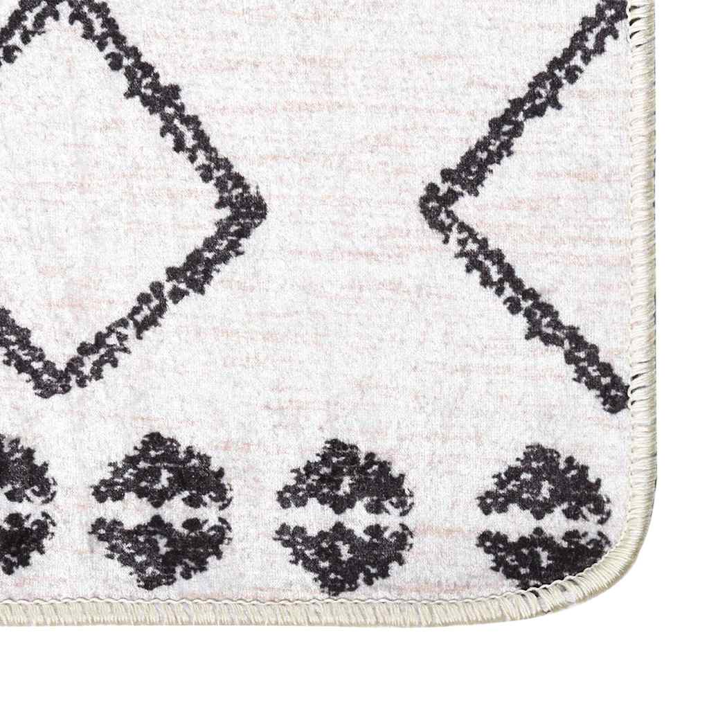 Washable Rug 80 x 150 cm Black and White