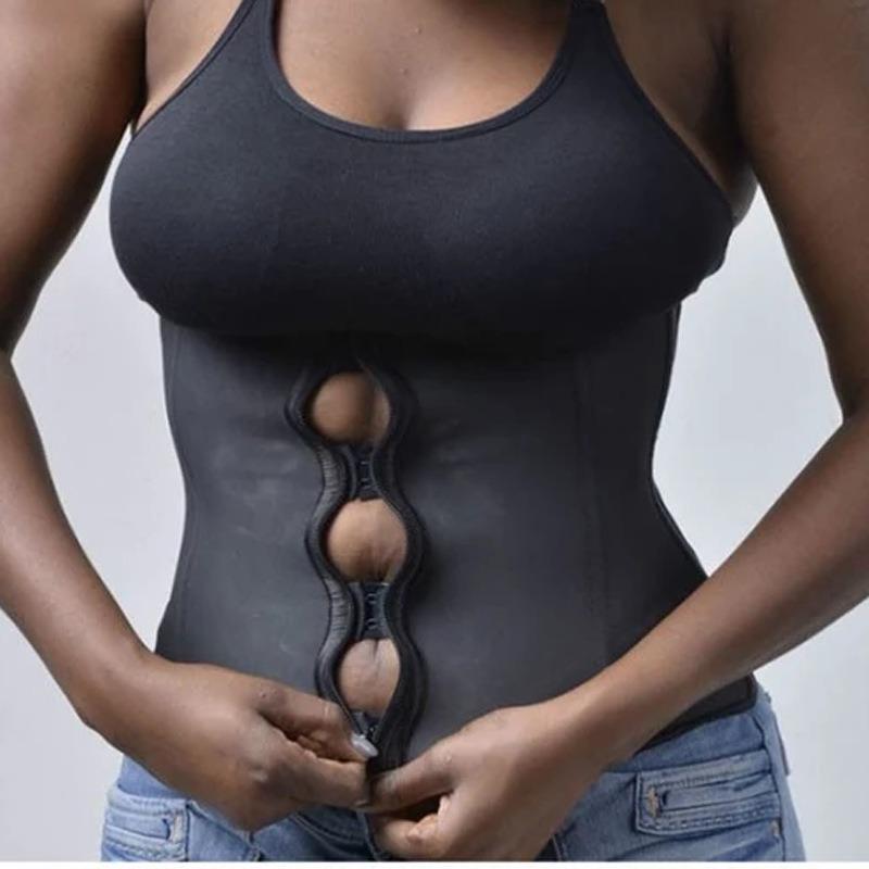 Latex 7 Steel Bones Zipper Buckle Waist Trainer Plus Size Postpartum Body Shaper Fitness Waist Cincher