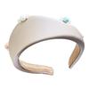 Women Retro Fabric Headband with Pearl Decors High Skull Wide Hairhoop for Elegant Hair Styling All Matching Hairband
