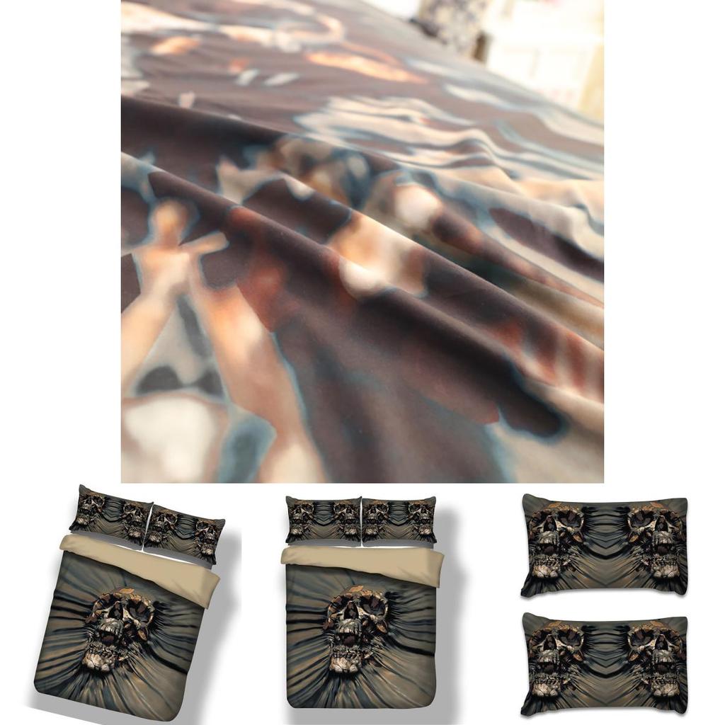 Timeless Skull 3d Duvet Quilt Cover With Pillow Case Reversible Bedding Set For Stylish Interiors