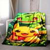 1pc Pikachu, Bulbasaur Flannel Blanket [Cozy Throw Blanket] For Sofa, Bed, Travel, Camping, Livingroom, Office, Couch, Chair, And Bed