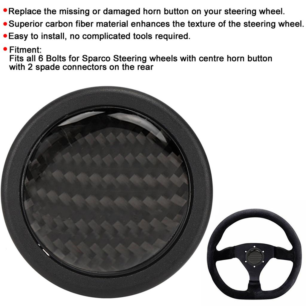 Carbon Fiber Horn Push Button Kit for 6 Bolts for Sparco Steering Wheel Auto Car Modified Parts