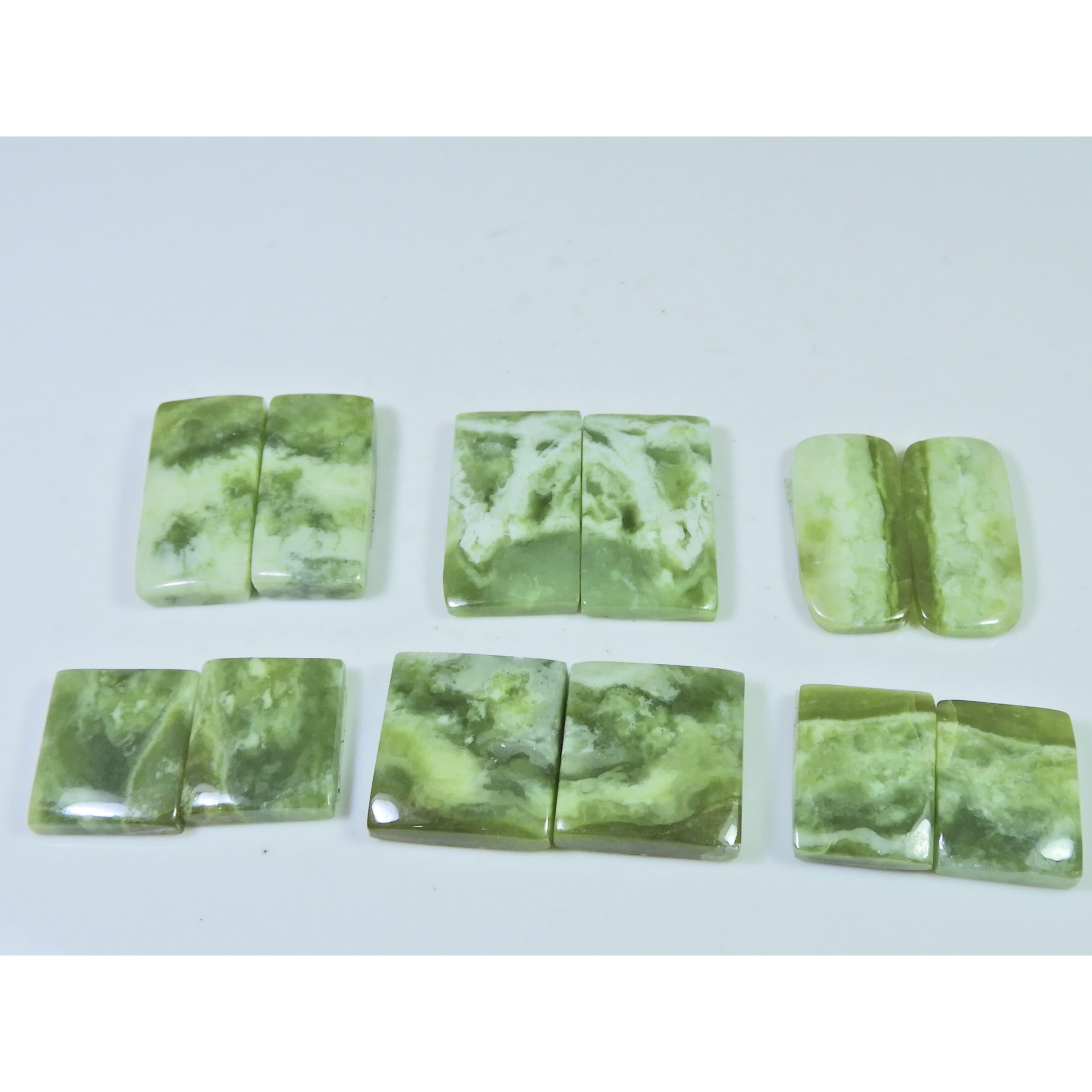 Natural Yellow Septarian Matched Pair Octagon Loose Gemstone 6 Pair Lot C-973