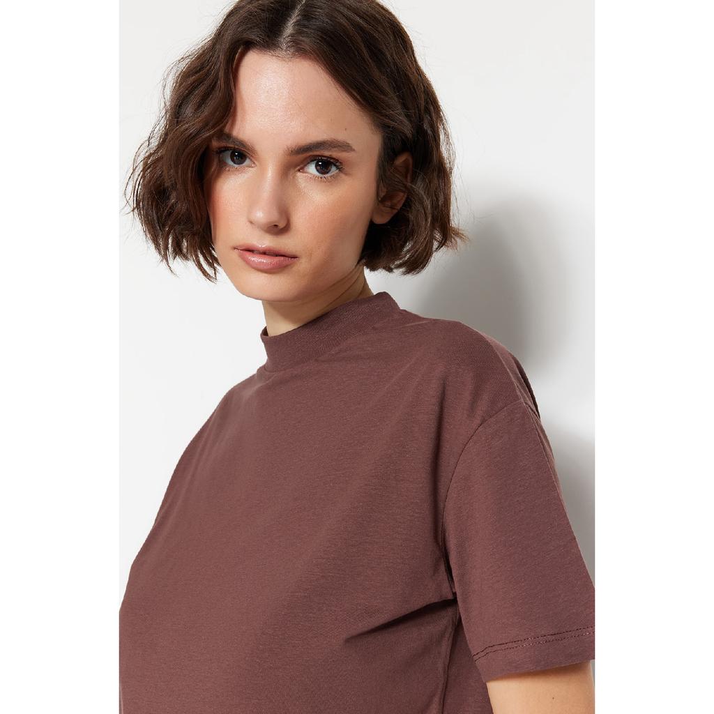 Weiß-schwarzes 2er-Pack Basic-Strick-T-Shirt mit Stehkragen aus 100 % Baumwolle Twoss20ts1500