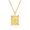 European and American style simple square 26 letter pendant necklace women's personality high-end design jewelry