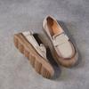 Women's Retro Casual Shoes Versatile Top-grain Leather Single Shoes Slip-on Soft-soled Loafers