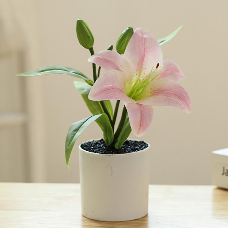 Fake Flower 3D Printing Film Small Lily Bonsai Creative Artificial Flower Interior Decoration Decoration Factory Simulation Pot