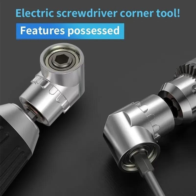 105 Degree Right Angle Drill Corner Tool Screw Hub Bend Screwdriver Bit Attachment Screw Hub Conversion Head for Electric