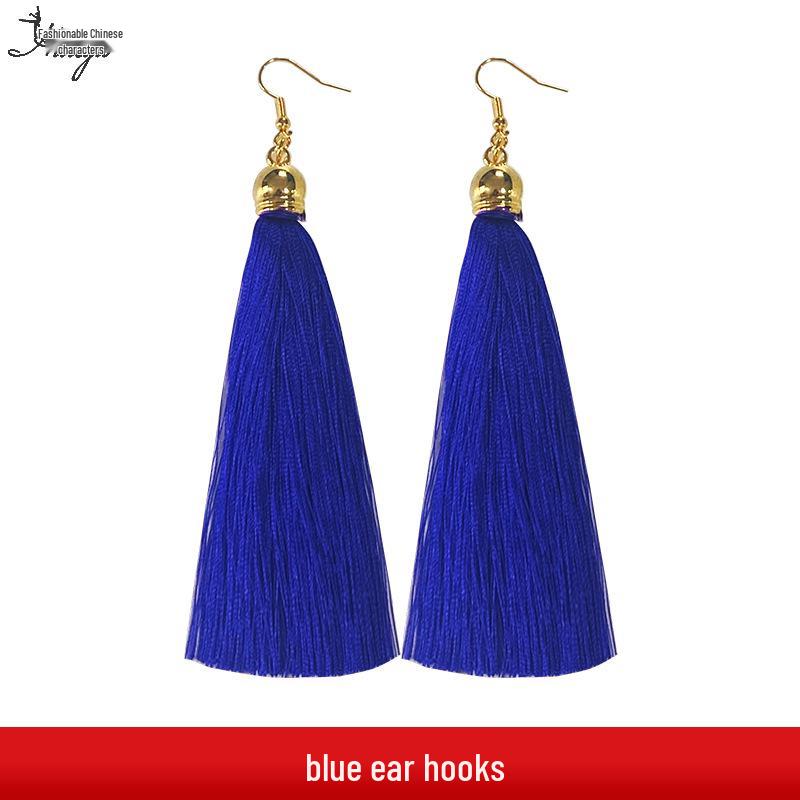 Huayu Dance Earrings: Square, Latin, Belly & Indian Dance Tassel Performance Jewelry