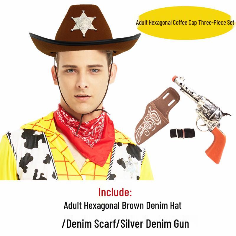 Western Cowboy Halloween Costume Set for Adults & Children - Perfect for Parent-Child Performances
