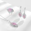 S925 Silver Ice Cut High Carbon Diamond Fashion Pendant Necklace Set