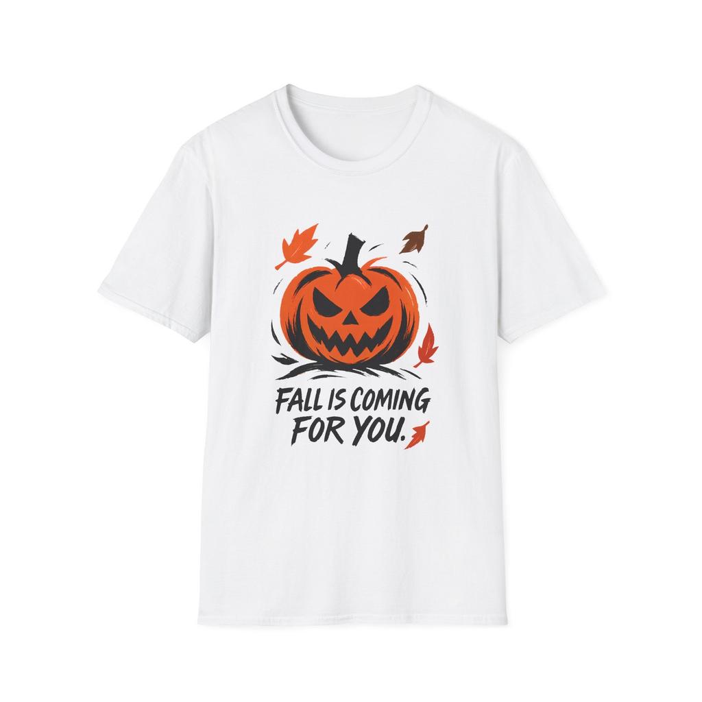 Unisex Softstyle T-Shirt Bedrohlicher Kürbis Gruselig Lustig Halloween Herbst