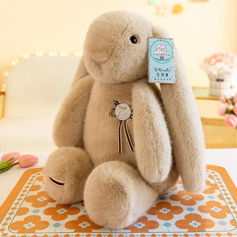 30-65cm Cartoon High Quality Rabbit Animal Stuffed Pink Brown White Long Ears Rabbit Plush Doll Soothing Animal Gift For Girls