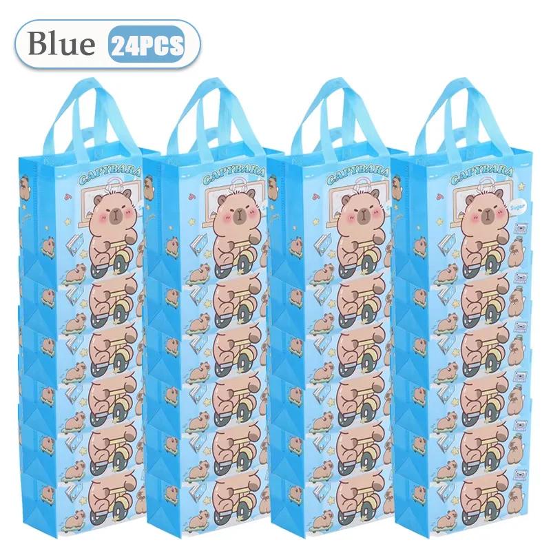 1-48PC Reusable Capybara Cartoon Tote Bag Foldable Gift Bag for Birthday Party Graduation Event Accessories Ideal Christmas Gift