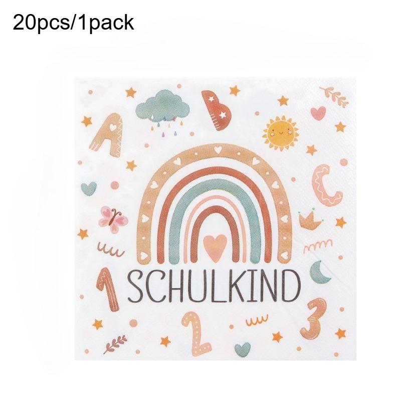 20pcs/1pack Double Layer Pure Wood Pulp Napkins Birthday Party Disposable Napkins Party Decoration Napkins