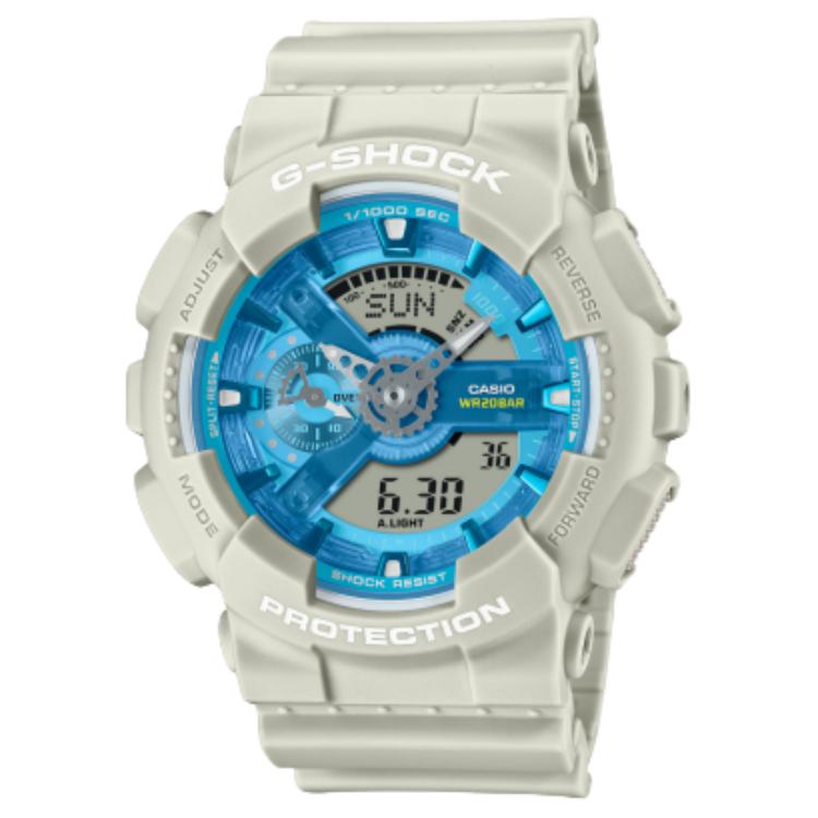 

CASIO 110 Quartz Movement Resin Strap Watch Men s Watches Blue Dial GA-110AS-5APR Blue Dial