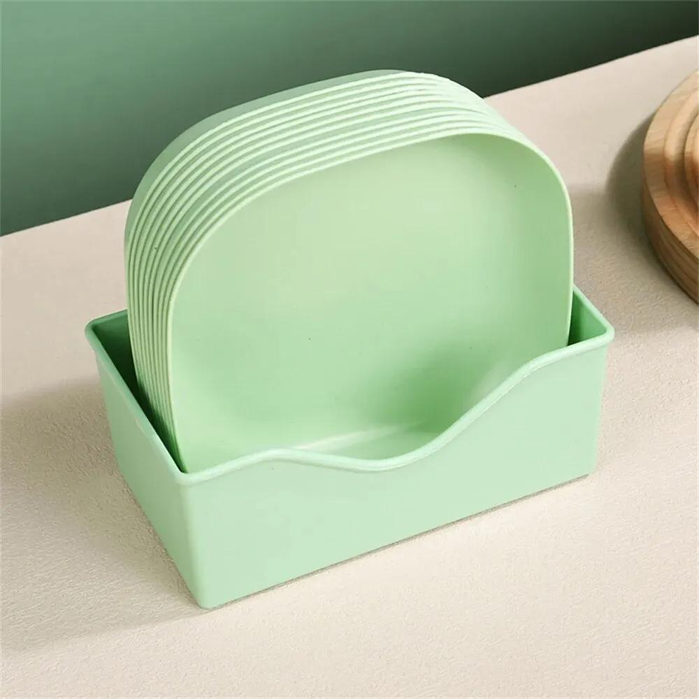 10Pcs Multi-function Spit Bone Dish Household Food Grade Plastic Spit Bone Dish Round Square Set Dining Table Garbage Plate