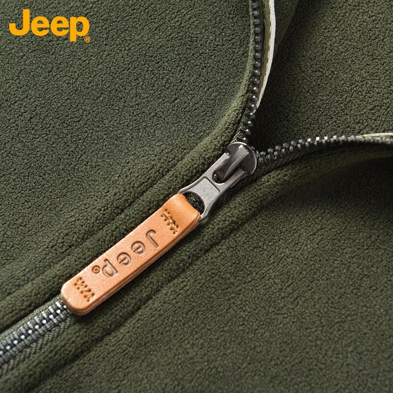 Jeep Men's Stand-Collar Full-Zip Fleece Jacket