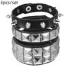 Gotisches Harajuku Nietenarmband Schwarzes Pu-Lederarmband Für Damen Herren Vintage Punk Breite Armreifen Schmuck