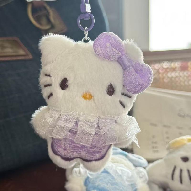 Plush Kawaii KT Keychain Cute Pendant Backpack Hanging Charms Keyring Accessories Birthday Gift Toys