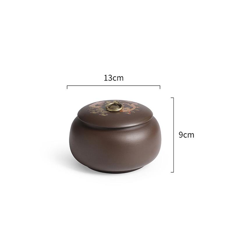 Ceramic Tea Jar with Lid Home Portable Candy Snack Box Multifunctional Ceramic Nuts Coffee Bean Medicinal Material Storage Jar