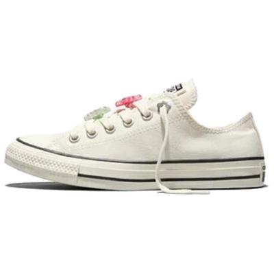 Chuck Taylor All Star Floral Accents Comfortable Versatile Canvas Shoes Women Sneakers White A19915C