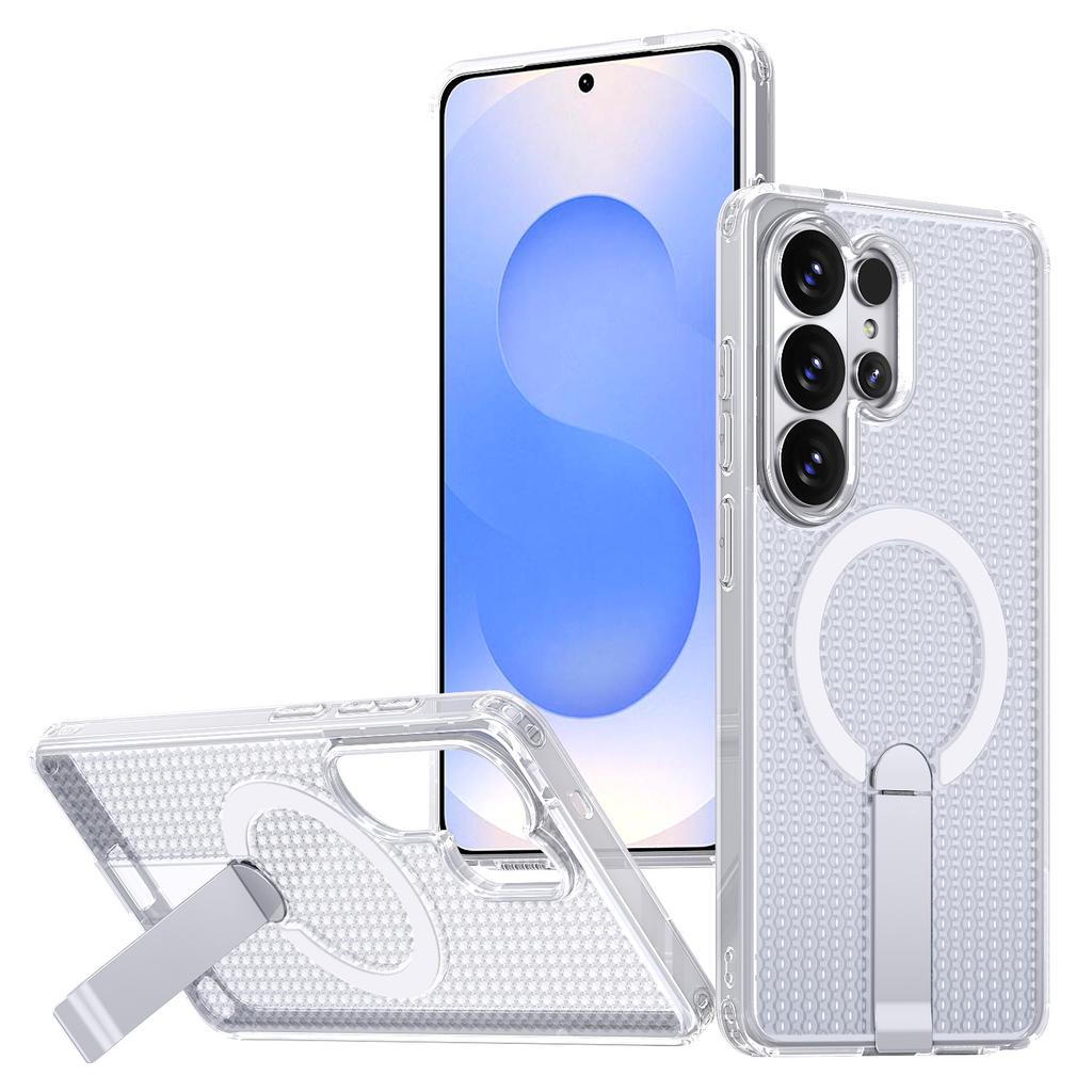 Samsung S26ultra Magnetic Mobile Phone Case Plus Anti-drop Fanxing Honeycomb Breathable Heat Dissipation S25u Vertical Bracket