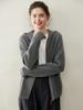 Elegant Hooded Cashmere Knit Cardigan for Women - Cozy, Loose Fit, Thick Zipper Sweater Coat