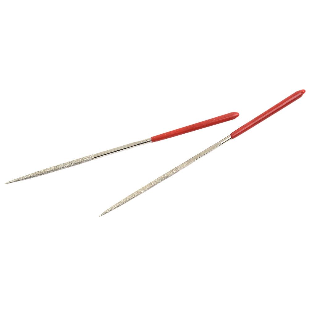 Hand Tools Diamond Files Shape Steel Silver + Red Square Rectangle