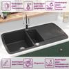 Granite Double Kitchen Sink Black
