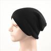 Big head circumference solid color thread hat Big head monochrome knitted hat Cotton thread men's hat Winter thermal hat