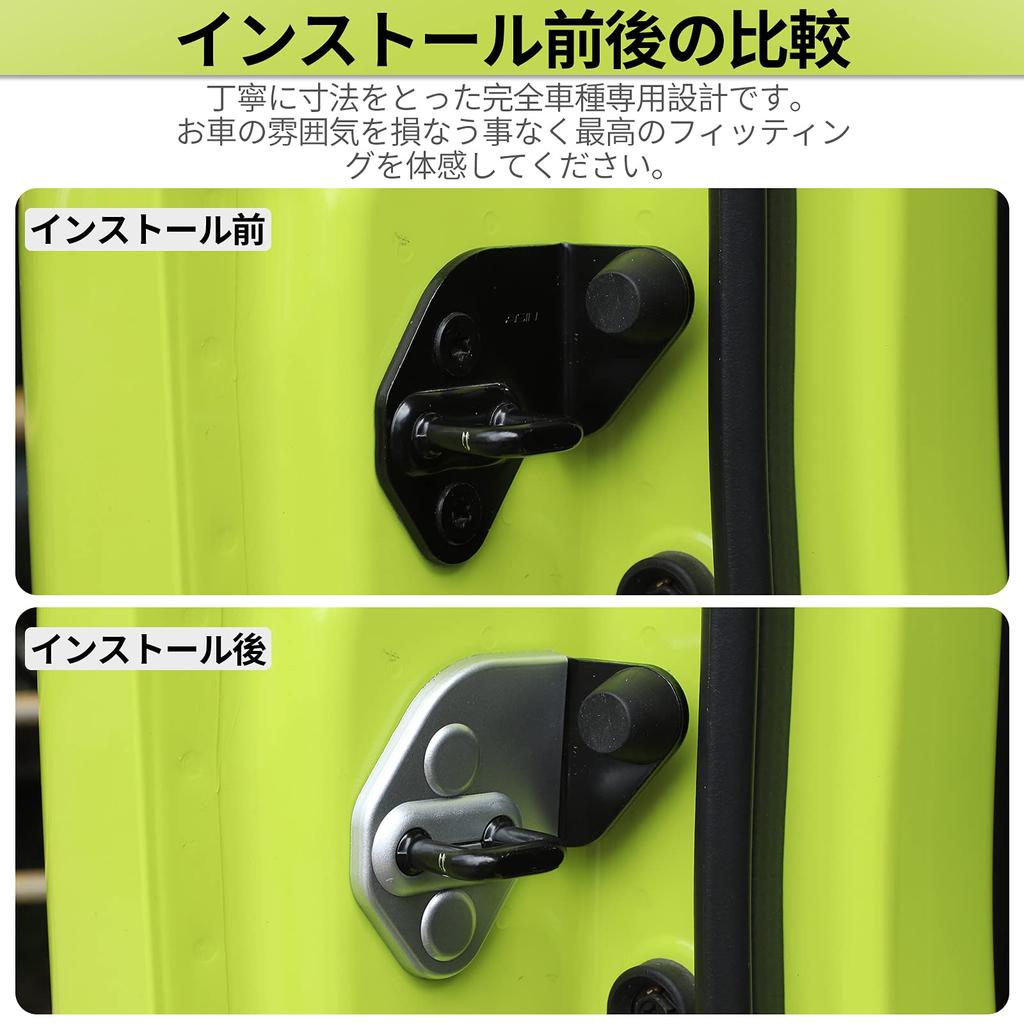 SQQP Suzuki Jimny Door Striker Cover Door Hinge Cover Set for JB64/JB74 Vehicles, Mirror