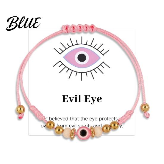 Evil Eye Bracelet String Adjustable Braided Rope Good Luck Amulet