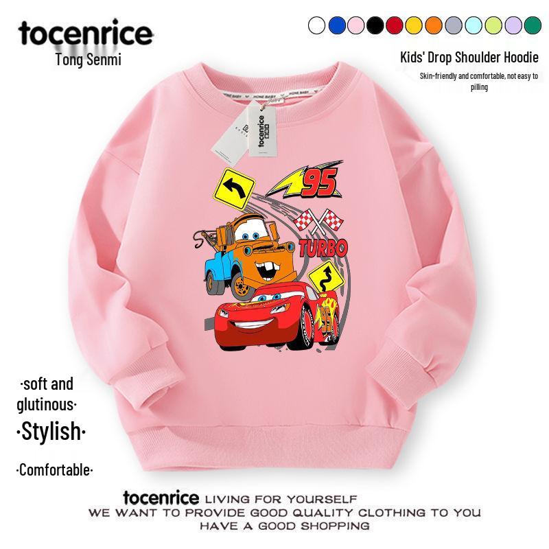 2024 Lightning McQueen Boys' Fall Hoodie Set – Cool & Stylish Children's Clothing for Spring & Autumn