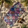 Bohemian Rautenmuster Mosaik Polyester Mikrofaser Strandtuch ist sehr saugfähig, geeignet für Schwimmen und Strandausflüge
