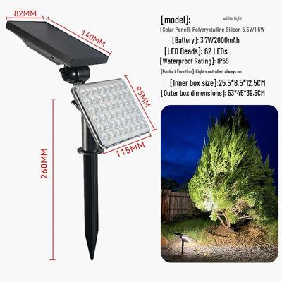 Zewnętrzny reflektor solarny 62 LED