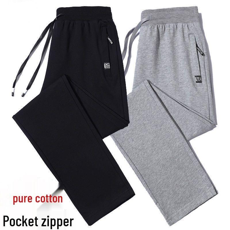 Men's Autumn/Winter Thickened Cotton Straight-Leg Sweatpants - Loose Fit, Plus Size, Casual Trousers