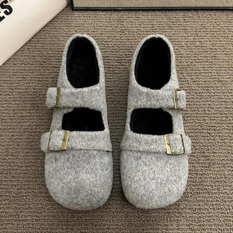 

Fashion Flats Women s Shoes Suede Fashion Shallow Buckle Loafers Shoes Designer Classical Sneaker 2025 New Winter Zapatillas De Mujer 43 серый