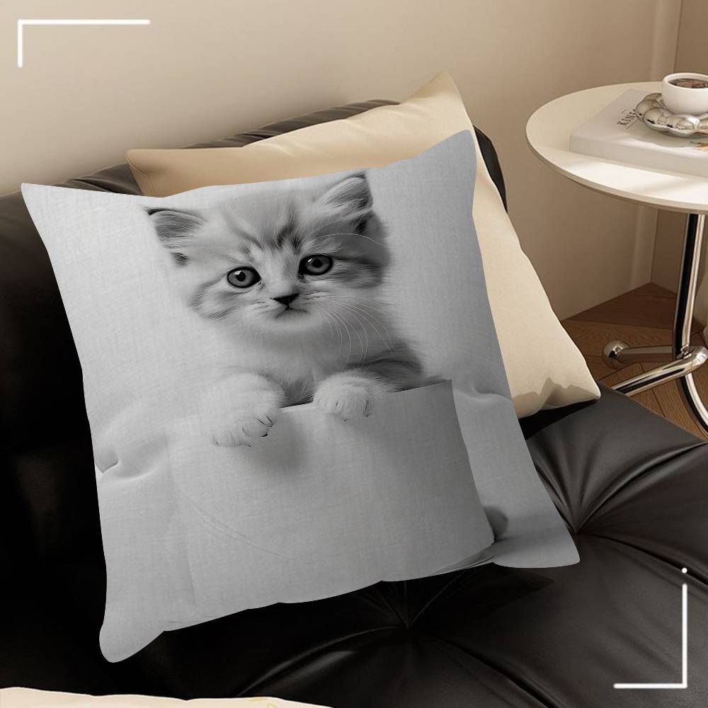 Black And White Cute Animal And Toilet Pillow Gift Home Office Decoration Pillow Bedroom Sofa Car Cushion CoverPillow Case