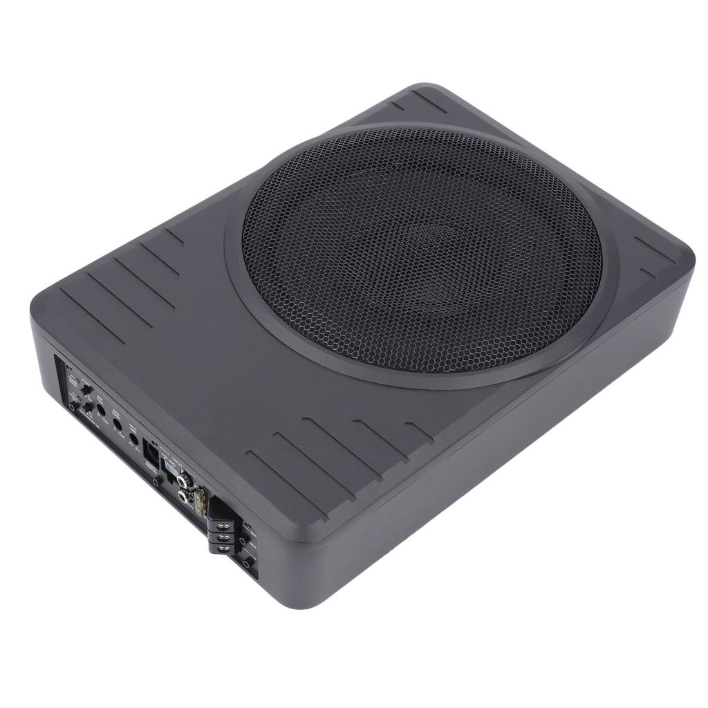 Subwoofer Activo Bajo Asiento de 10 pulgadas 600W Amplificador Incorporado Bajo Premium Delgado Activo Alimentado Subwoofer Bajo Asiento para Coche