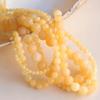 Creamy Yellow Jade Loose Beads: 4-12mm Round Natural Stone for Jewelry, Bracelets, Necklaces, Hairpins