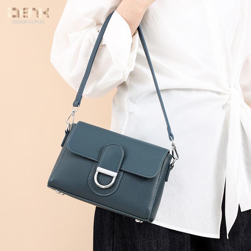 Genuine Leather Women's Bag Retro Small Square Bag Fashionable Underarm Bag Single-shoulder Crossbody Bag