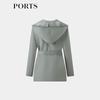 PORTS Women's Autumn/Winter Hooded Wool Coat