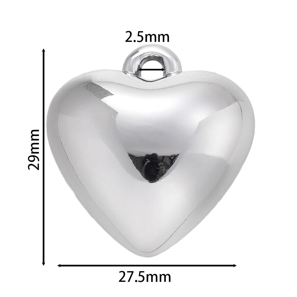 2pcs/Lot CCB Large Heart Shape Pendants Charms for DIY Earring Necklace Bracelet Jewelry Making Accessories Supplies