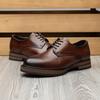 2025 Direct Supply of British Retro Casual Leather Shoes Men's Genuine Leather Business Dress Thick-soled Wedding Groom Derby Shoes