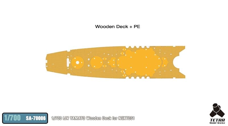 Tetra Model 1/700 SA Serie Japanisches Schlachtschiff Yamato Holzdeck mit Ätzteilen (für F-company NEXT001) Kunststoffmodellbauteile SA7006