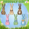 24-Piece Multi-Color Wooden Easter Bunny Basket Tags