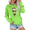 Women's Casual Comfortable Neck Hooded Long Sleeve Christmas Print Warm Sweatshirt