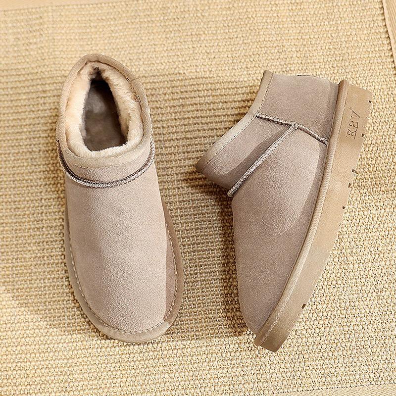 [] Snow boots women's short boots fashion cotton shoes bread shoes one pedal thickened to keep warm